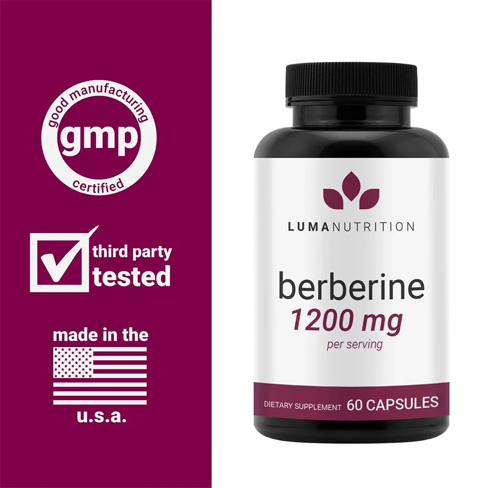Natural Berberine Supplement - Berberine HCI Capsules for Energy, Heart Health, Immunity, Cardiovascular Function