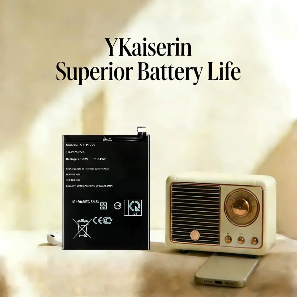

High Capacity Mobile Phone Battery For Asus Zenfone Live L1 ZA550KL X00RD Reliable Power Supply 3040mAh C11P1709