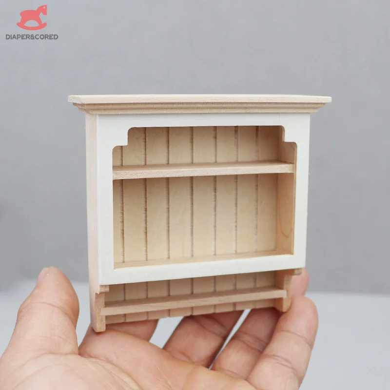 

1pcs 1:12 Dollhouse Wooden Wall Hanging Storage Rack Hang Display Stand Kitchen Condiment Shelf Furniture Model Decor Toy