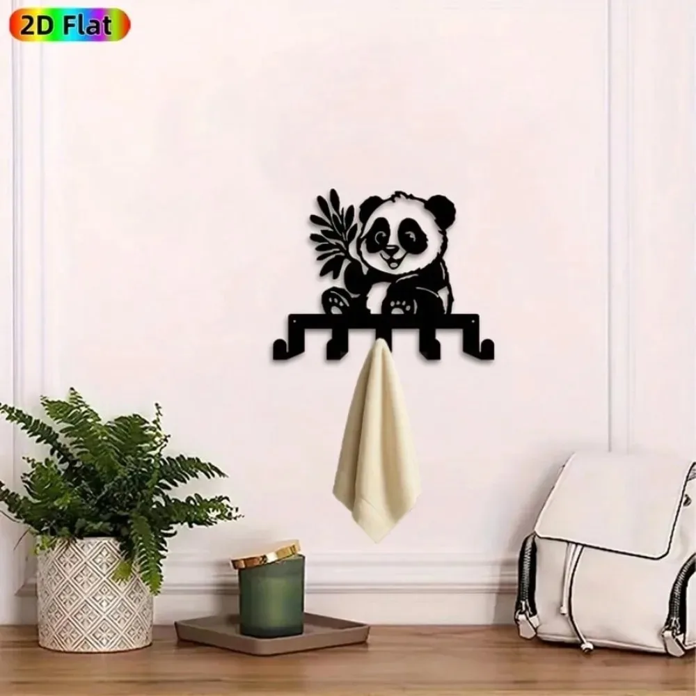 Panda Aluminum Metal Wall Art Rustproof Iron Sculpture Stylish Decor For Living Room Entryway Home Use