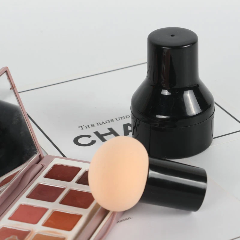 ชุดกล่องเก็บแปรงแต่งหน้า 3 ชิ้น พร้อมพัฟแต่งหน้า รูปทรงหัวกลมแบบเห็ด ด้ามจับสำหรับรองพื้นและเครื่องสำอาง