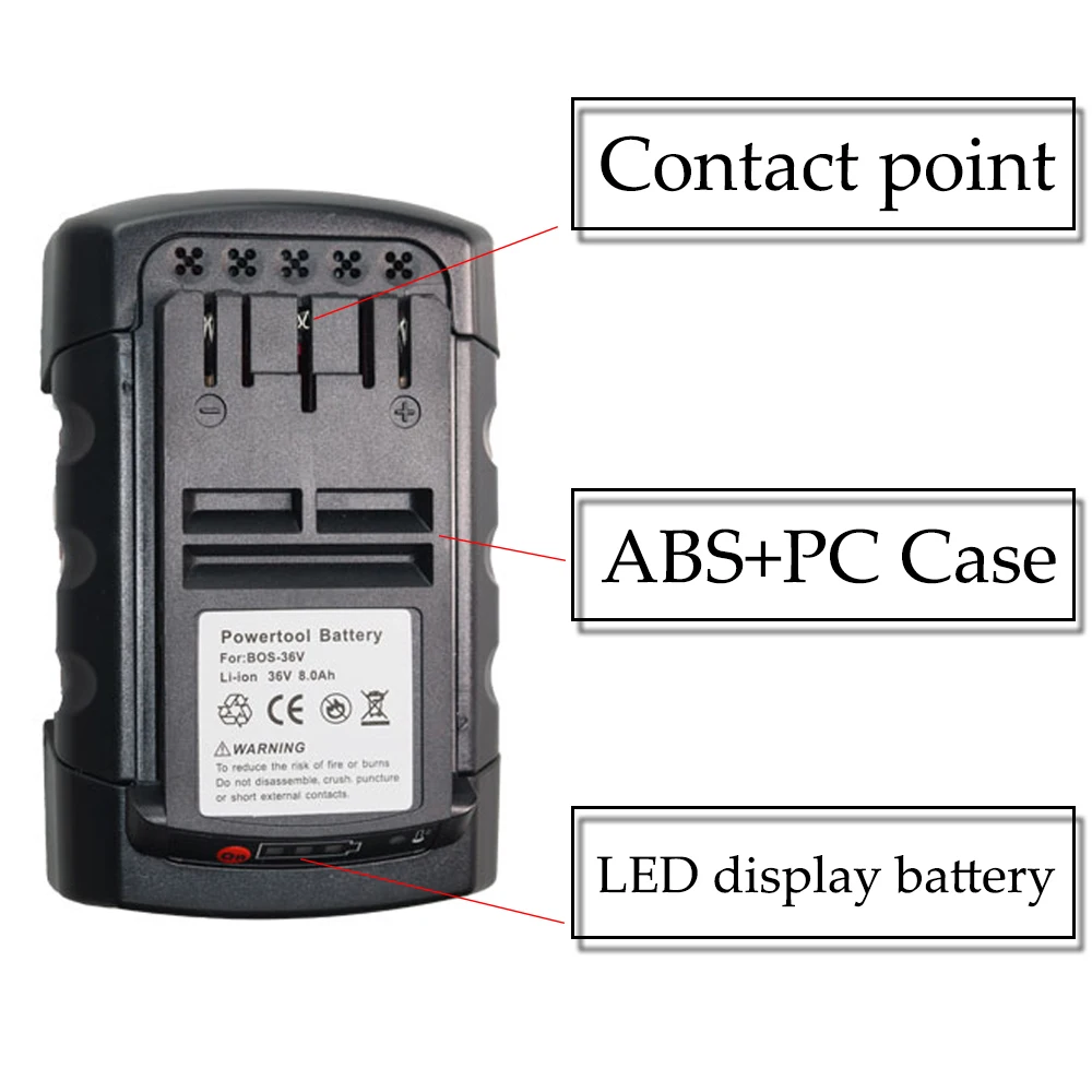 BAT836 Replacement for Bosch 36V 8.0 Ah Li-ion Battery BAT810 BAT840 D70 771 (A) 2607336004 2607336107 2607336108 1600Z003C