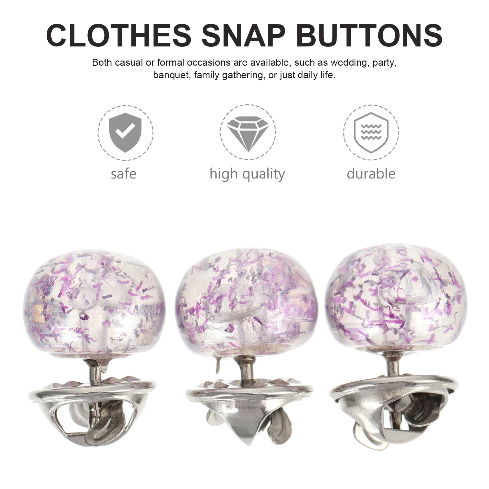 

6Pcs Invisible Collar Snaps Nail Free Brooches Durable Clothes Safety Buckles for Skirts Shawls Wedding Banquet