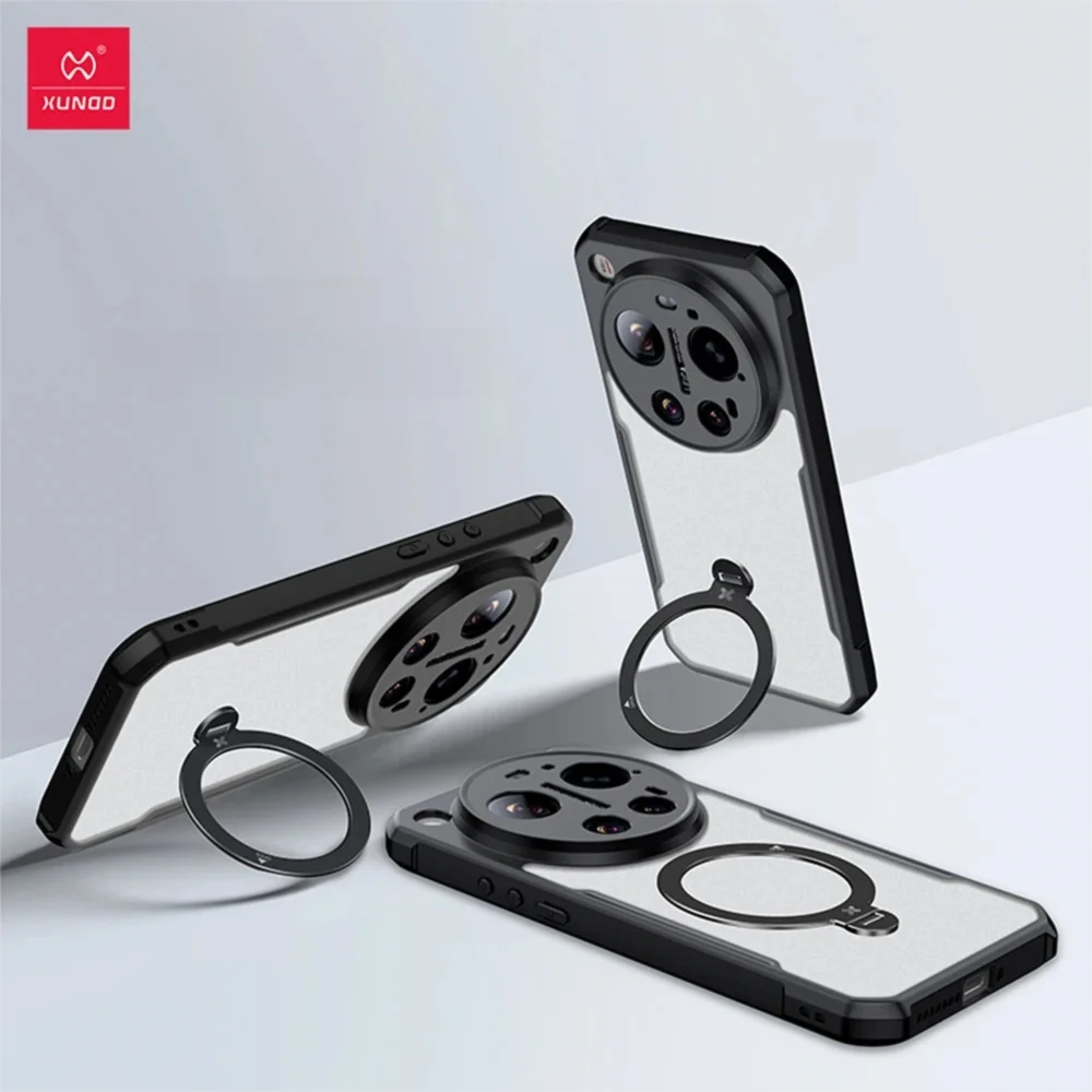

XUNDD For Xiaomi 17 Ultra Magnetic Holder Case,Airbags Shockproof Shell with Lens Protection,360° Spin Stand Phone Cover