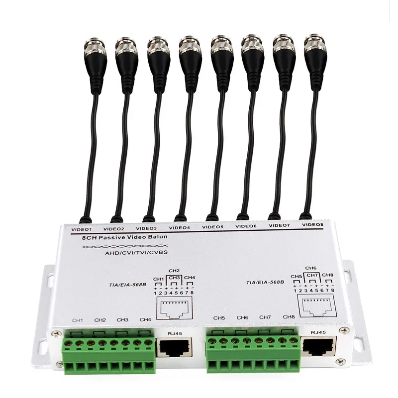 8Channels BNC to UTP Cat5/6 Adapter for CCTV Camera 720P 1080P DVR 8CH HD CVI TVI AHD Passive Balun Transceiver
