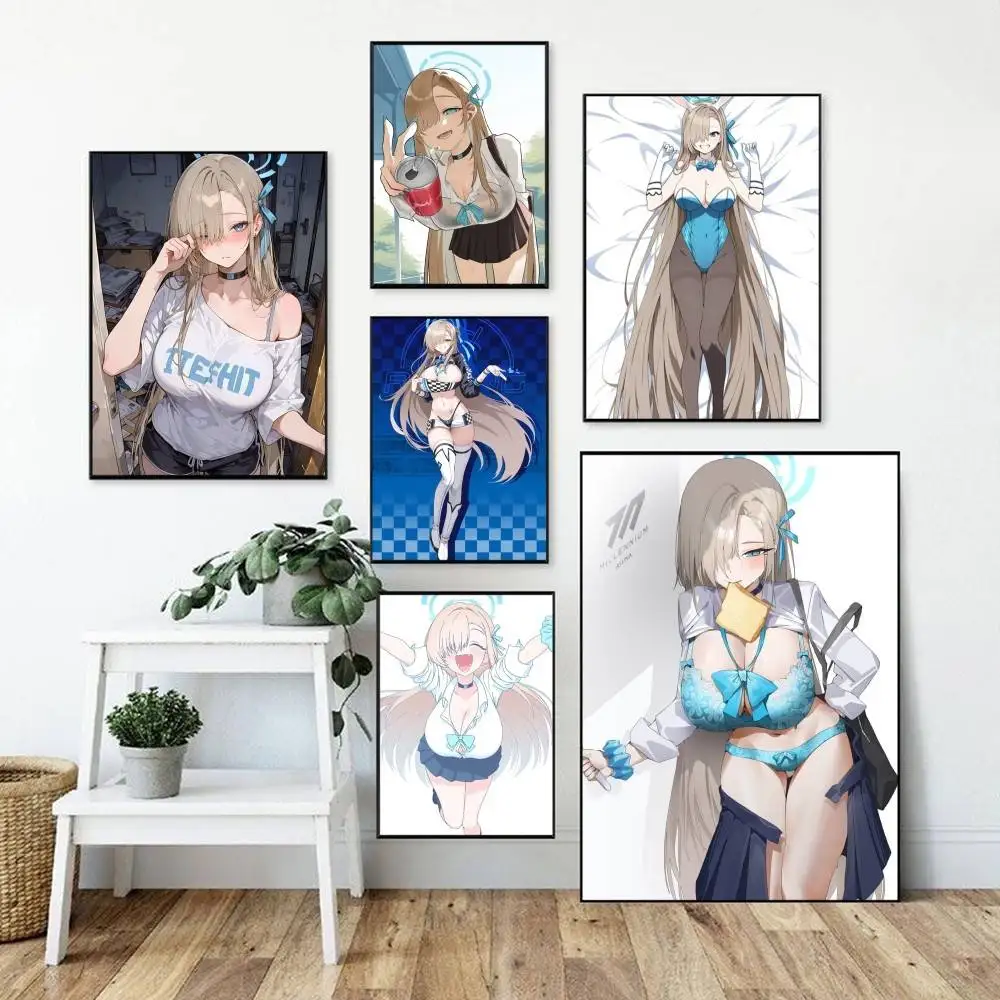 Ichinose Asuna Blue Archive   Poster Perfect Space Sticker Self Adhesive for Office Home Theater Wall Art Decor Fancy Gift