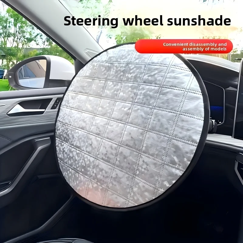 Car Steering Wheel Sun Shade Cover UV-Blocking Steering Sun Protection Cover 43CM Universal Sun Visor Protector Prevent Aging