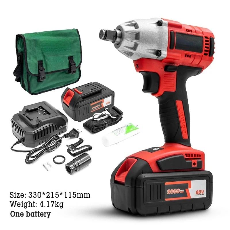 21V Lithium Electric Wrench Cordless Brushless Electric Impact Wrench Rechargeable RT02-88VF Lithium Battery Ratchet Wrench Tool