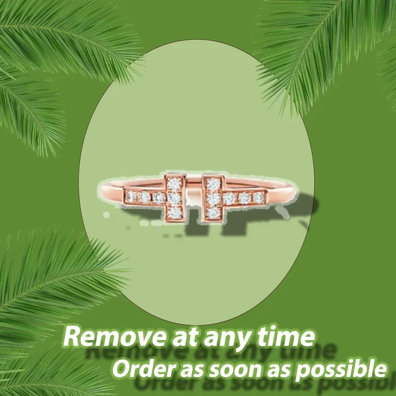 2025 Trendy Jewelry Premium Design Double T Diamond - set Ring, High - quality Fashion Style, Anniversary Gift