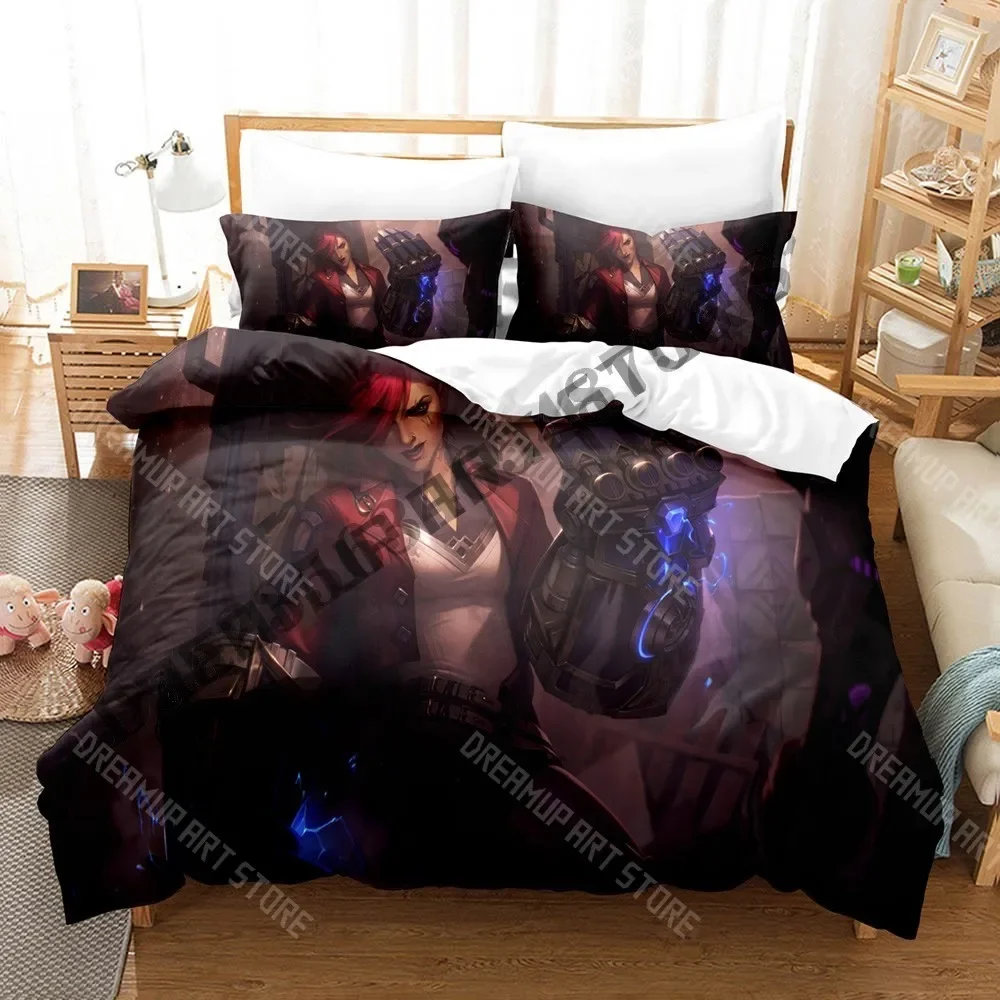 2026 3D Print Arcane-Vi Graphic Bedding Set Single Twin Full Queen King Size Bed Set Adult Kid Bedroom Duvetcover Sets Anime Bed