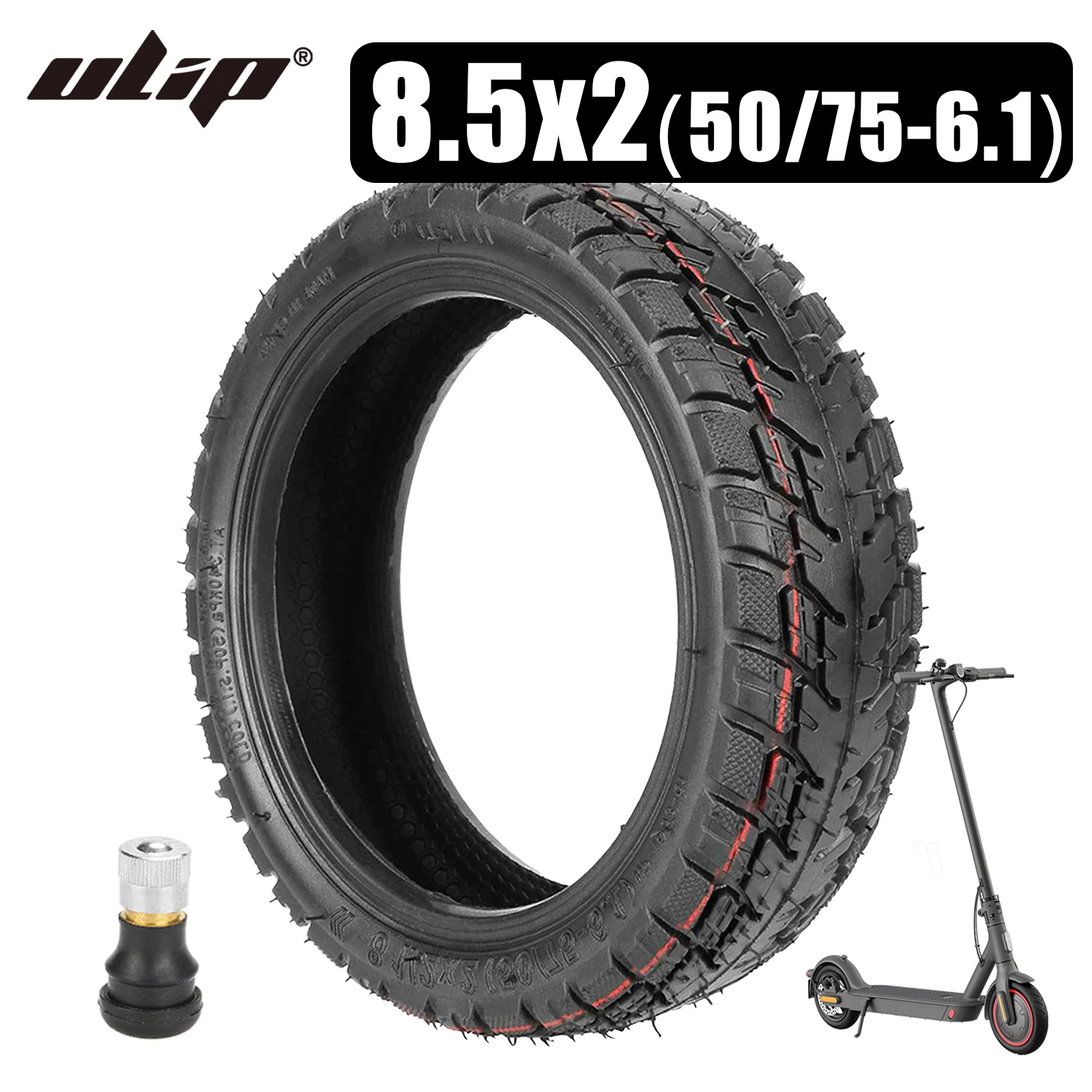 Ulip 8.5Inch Thickened Tubeless Tire 8.5x2(50/75-6.1) for Xiaomi M365 1S Pro2 Mi3 E-Scooter 8 1/2x2 Non-slip Off-raod Tire Parts