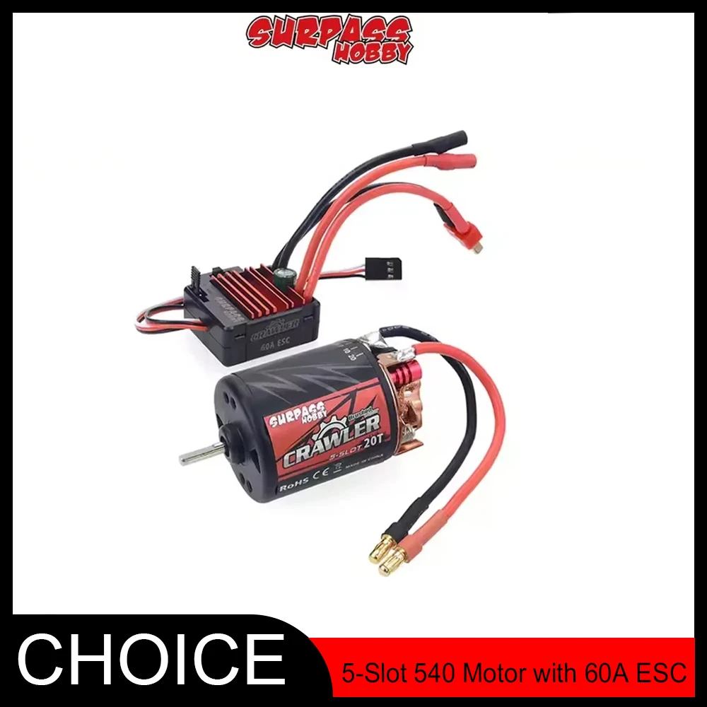 

Surpass Hobby 540 5-Slot Motor - 11T/13T/16T/20T + 60A ESC Combo for TRAXXAS TRX4/TRX6 WLtoys124018/144001 1/10 1/12 RC Car Boat