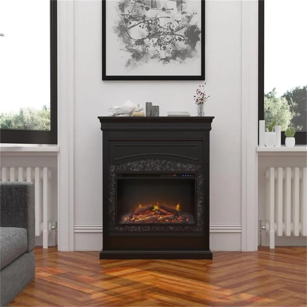 Modern/Contemporary Electric Fireplace in Black Fireplaces and Stoves Stove & Heating Cooling Vents Home Improvement