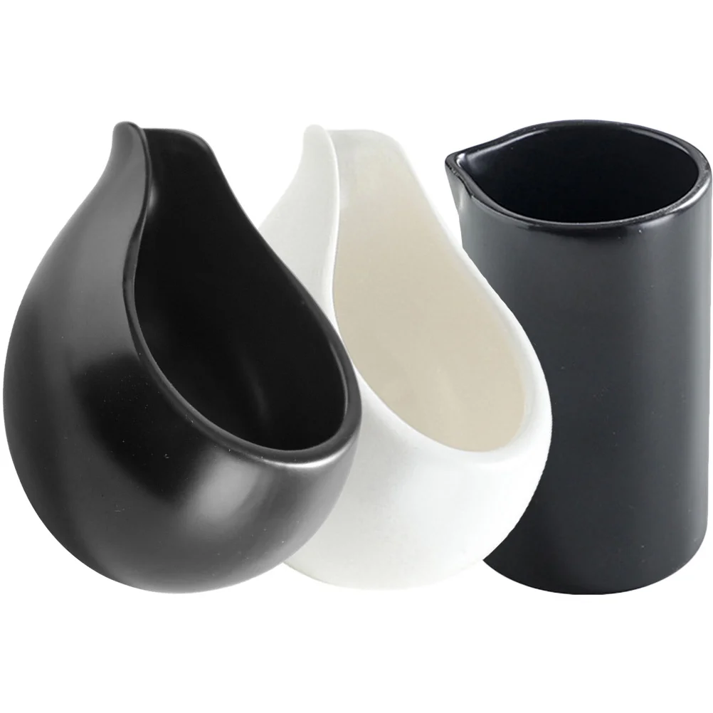 

1Set Ceramic Milk Pitcher Set Lightweight Sauce Boat for Kitchen Coffee Milk Syrup Dispenser Multipurpose Gravy