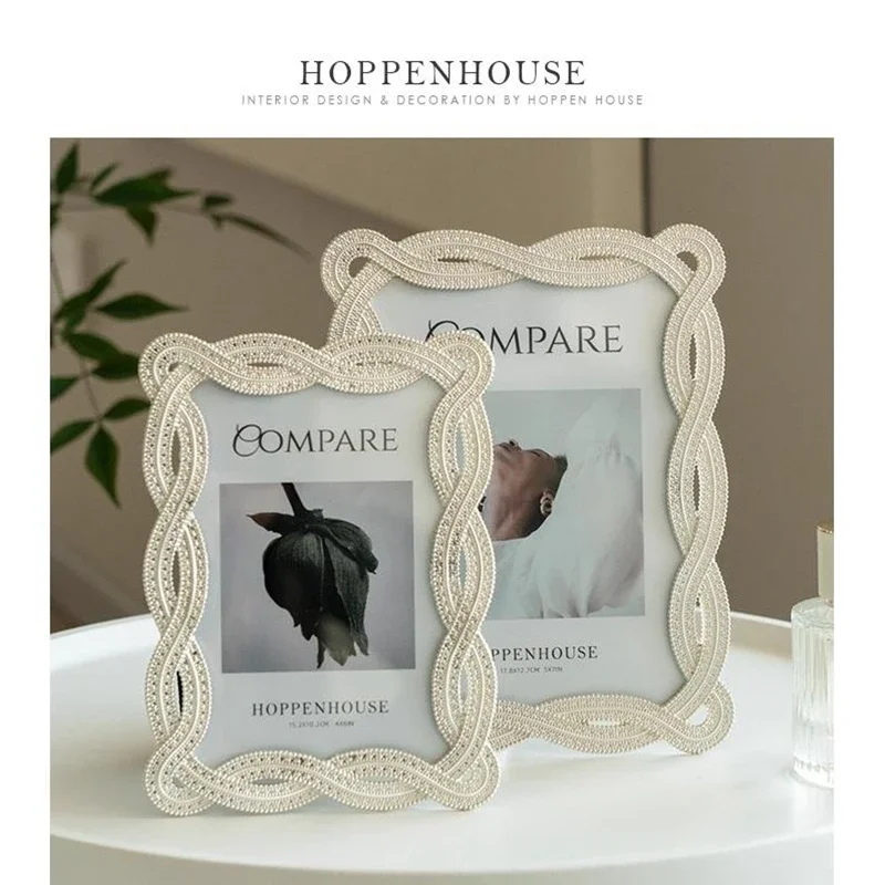Fashion 6/7/ inches golden/ silver metal decorative  photo farmes marco de fotos bilderrahmen for homne desk decoration