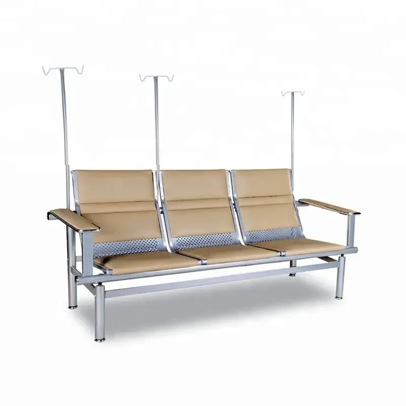 MEDICAL Steel Bench Seating 3 Seats Metal Frame Airport Waiting Chair for Public Area