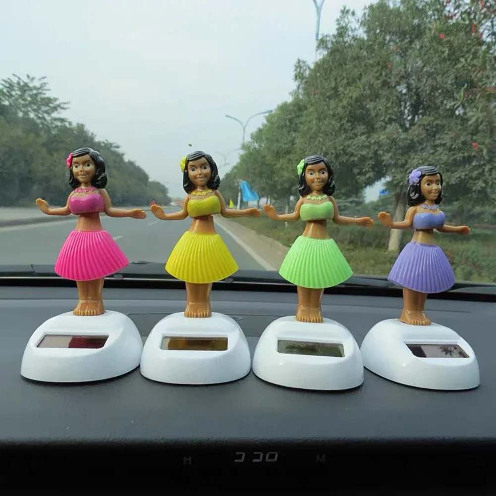 Car Ornament Automobiles Decoration Dancing Hula Girl Swinging Bobble Toy Gifts Auto Interior Home Decor Solar Girls Accessories