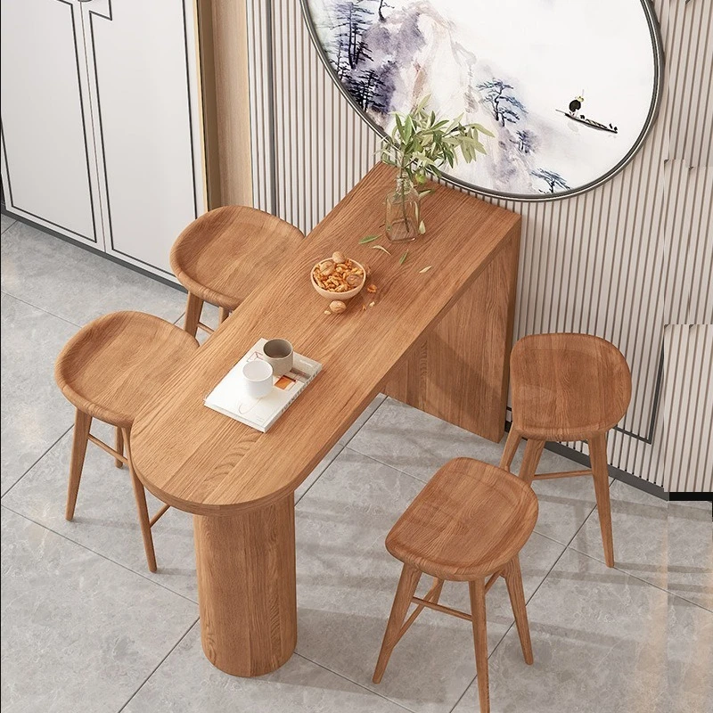 Living room partition creative high table by window modern bar integrated dining table