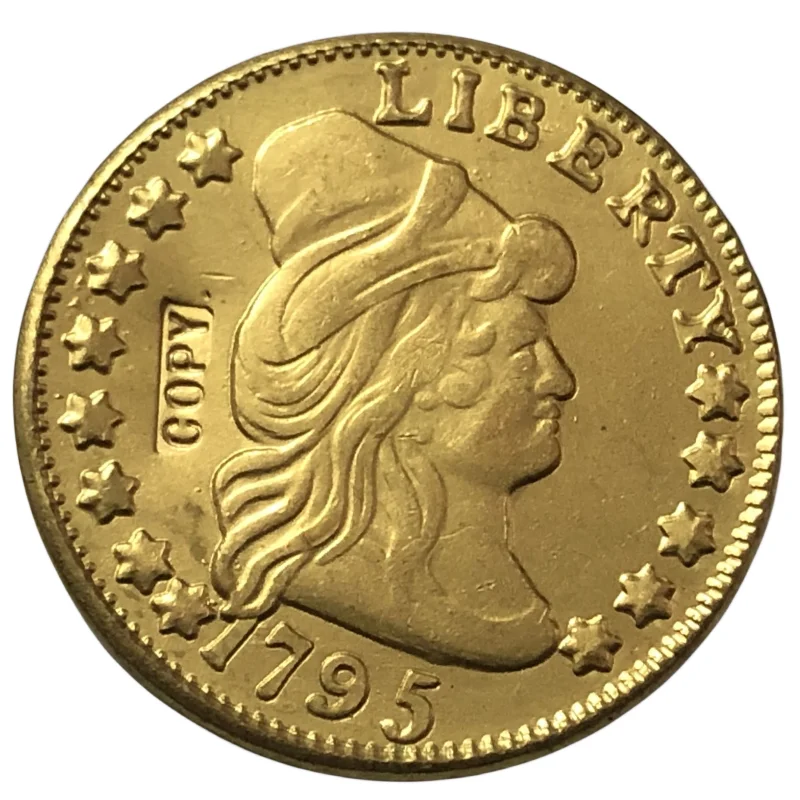 

1795 US TURBAN HEAD $5 gold plated Dollar Exact copy ( Two Type Choose any one)