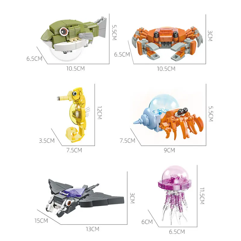 

Kids Educational Animal Building Blocks Spider Chick Hippo Marine Creatures STEM Learning Toys Birthday Gift for Boys and Girls