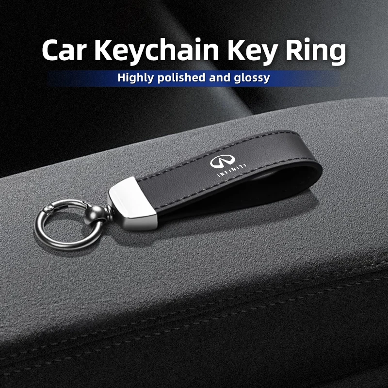 Key Ring Leather Car KeyChain Rope Key Chain Waist Keyring Key Holder For Infiniti Q50 FX35 Q30 G37 Q70 QX70 G35 Q60 QX50 QX60 Q
