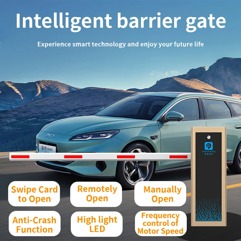 JEWEI Factory Car Parking Guardrail Intelligent Vehicle Access Control Guardrail Gate Speed Adjustable DC Guardrail Boom Gate