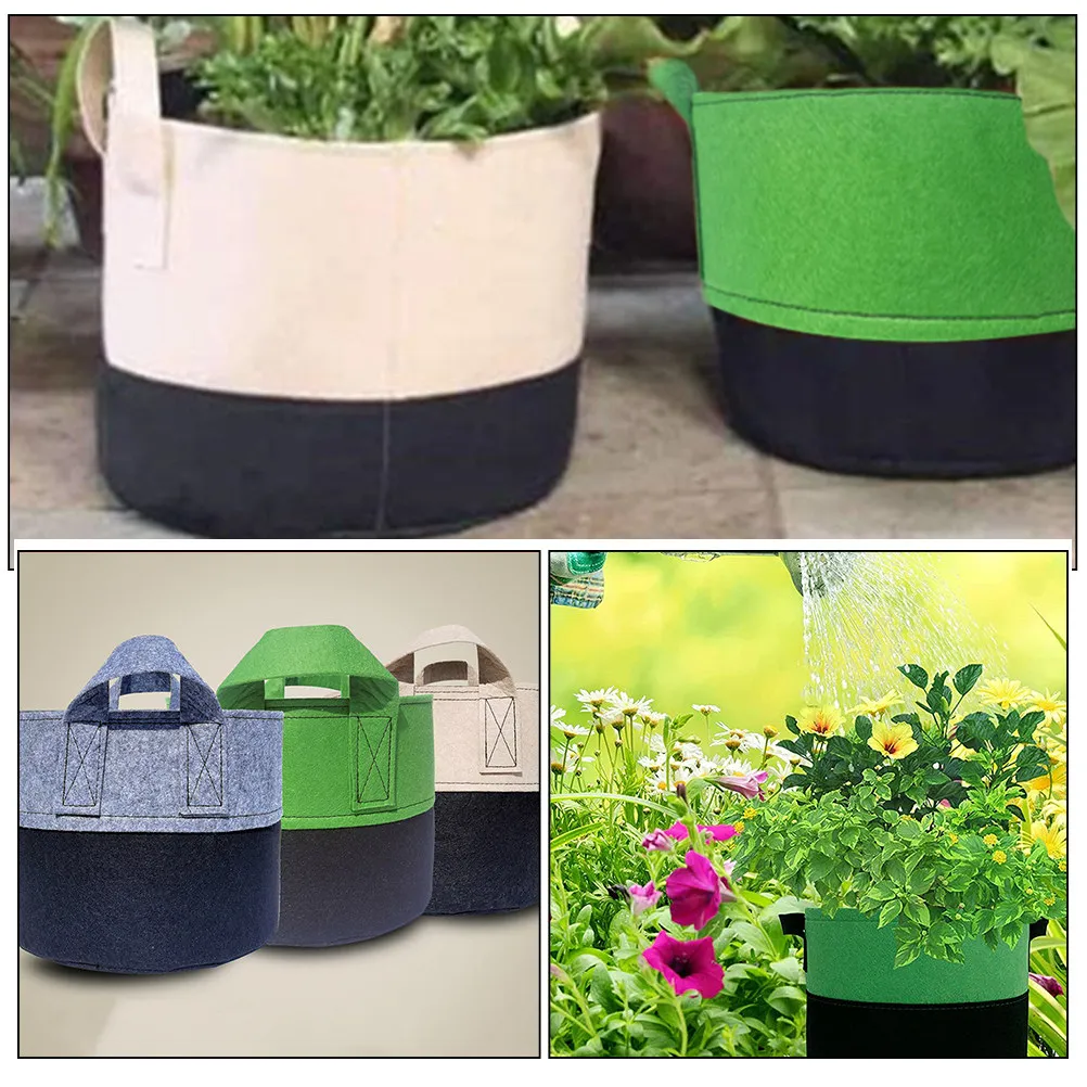 6Pcs Vegetable Planter Bags Felt Plant Containers with Excellent Permeability for Indoor Outdoor Use Fabric Pots
