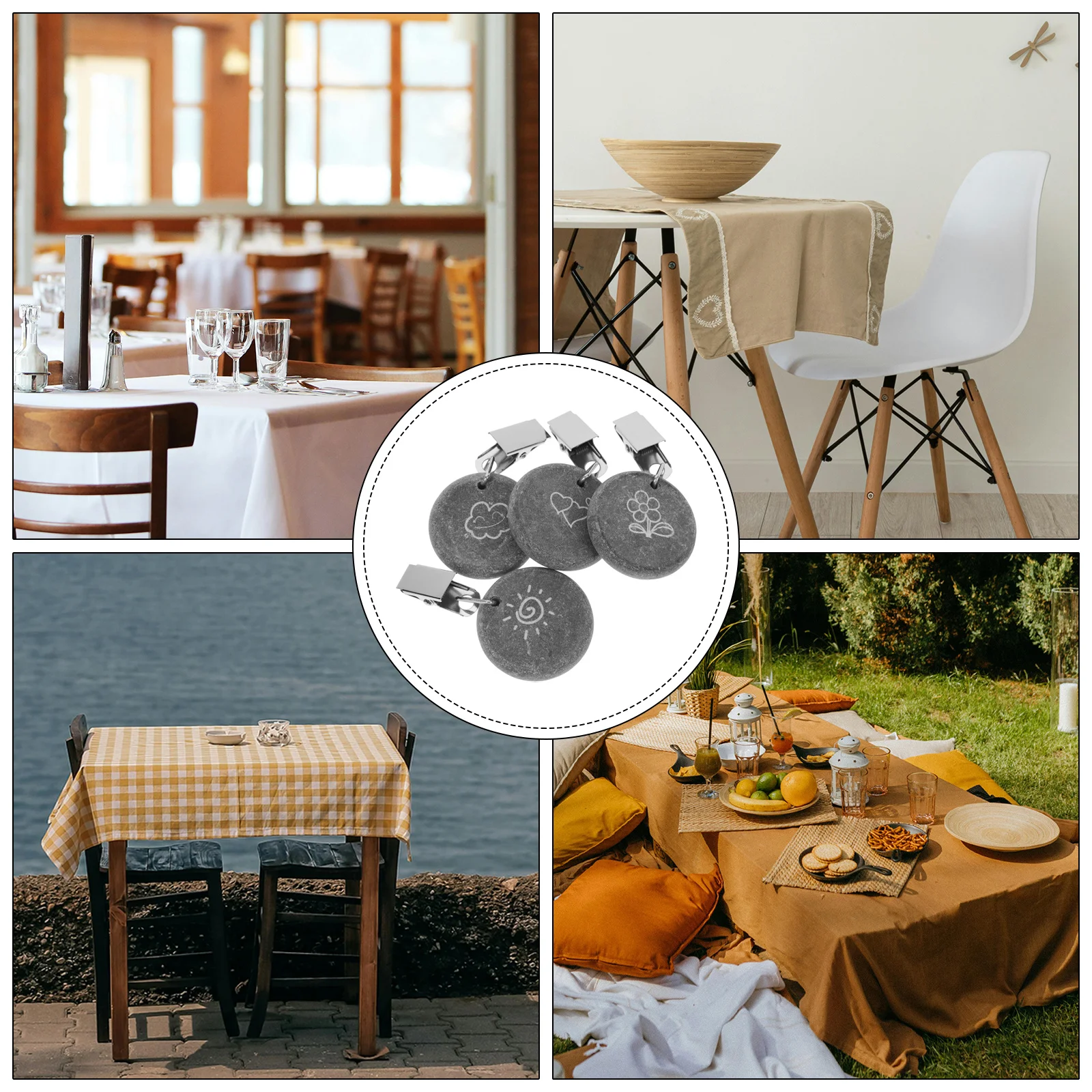 

8pcs Tablecloth Weights Compact Table Cover Clips Reusable Outdoor Camping Supplies Tablecloth Clips For Dining Room