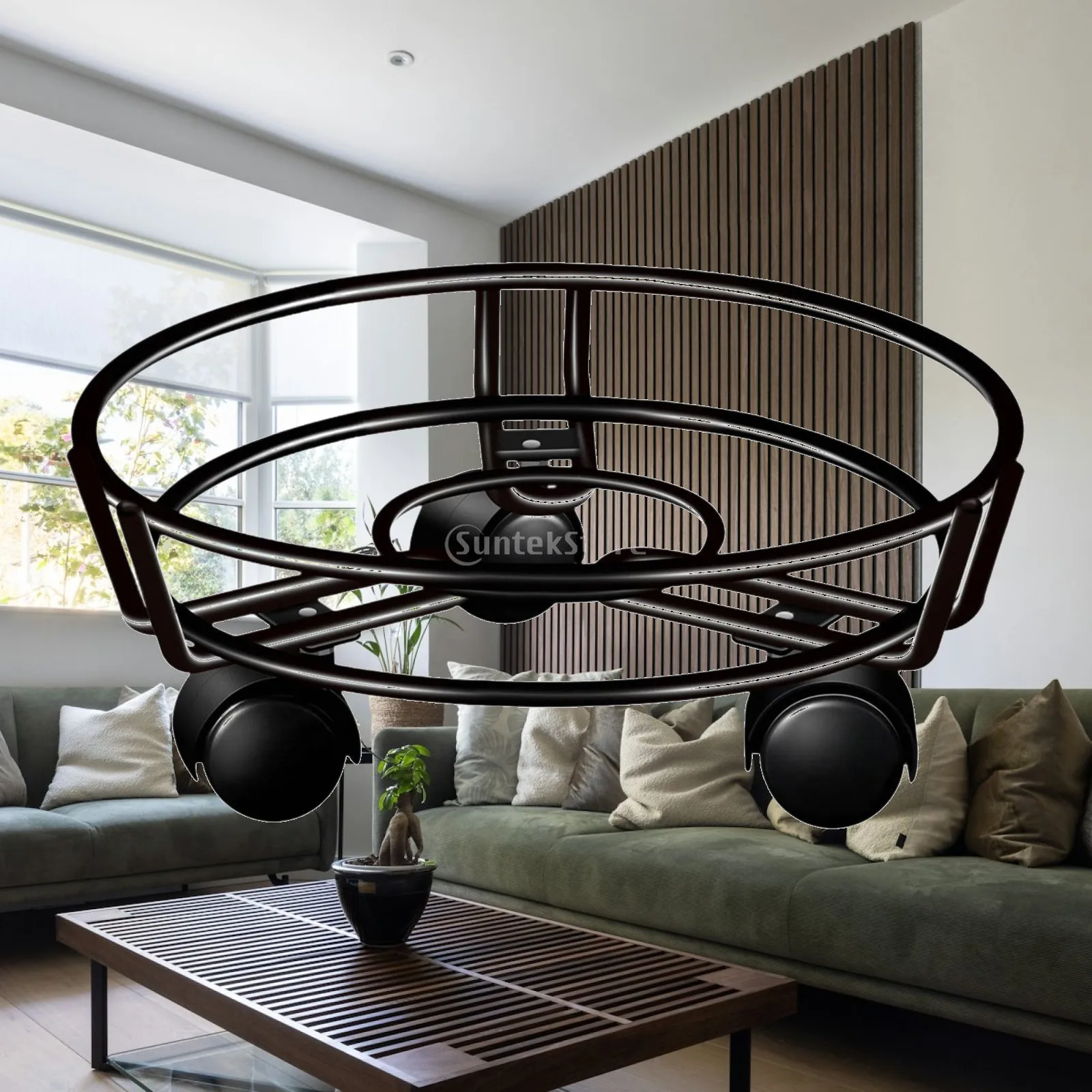 Adjustable Plant Stand with Wheels Black Iron Pot Caddy Roller Tray for Heavy Potted Trees Indoor Outdoor Use