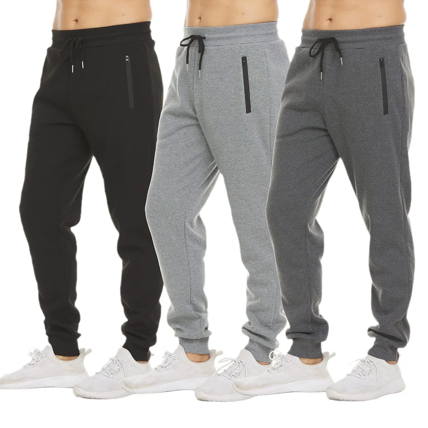 

The latest sports pants, streetwear pants, long pants, men's pants, solid-colored pants with zippers and zippered pockets, cargo