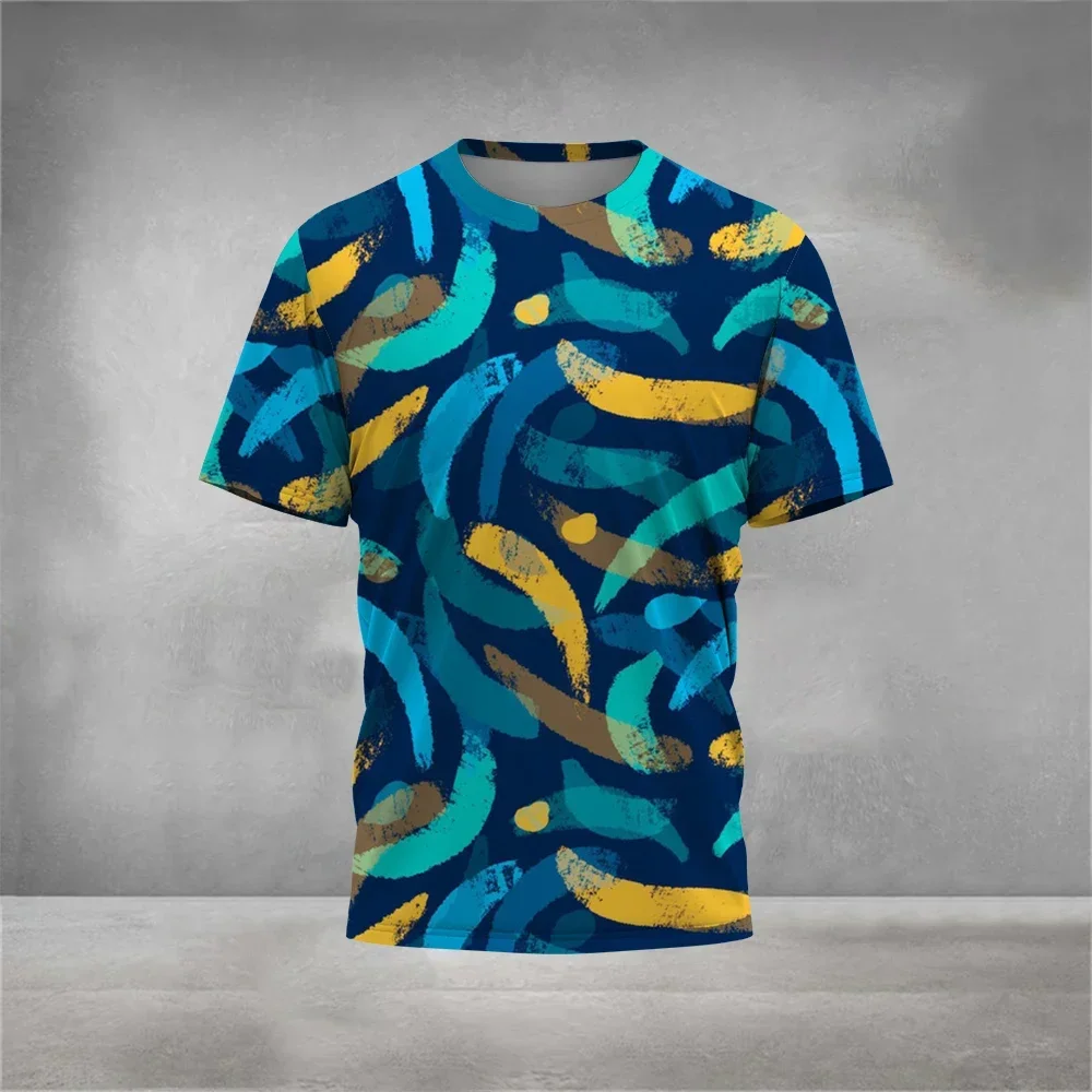 

Fashion O-neck T Shirt For Men Breathable Comfortable Short Sleeve Trend Dazzling Cool Men's Clothing Quick Dry Material Top