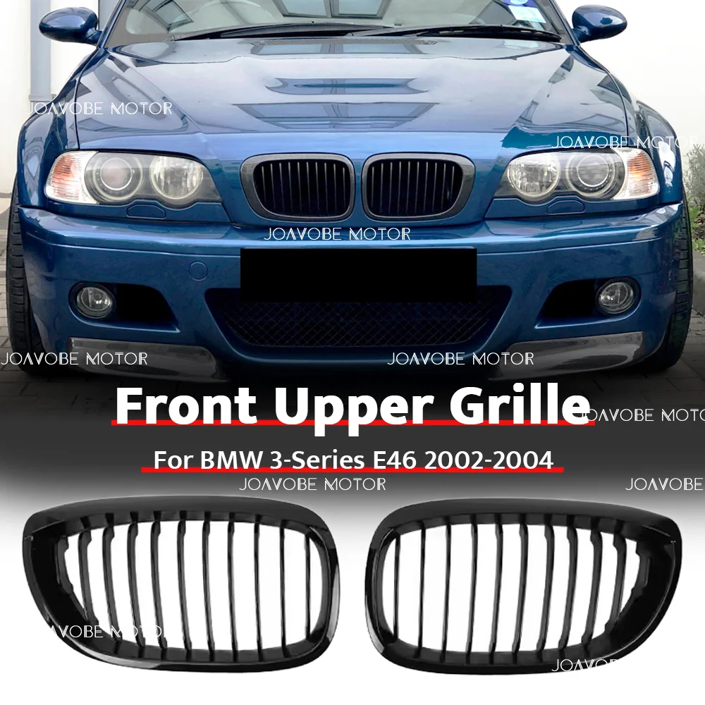 

Глянцевая черная решетка переднего бампера в стиле одной линии для BMW E46 2002-2004 4D седан
