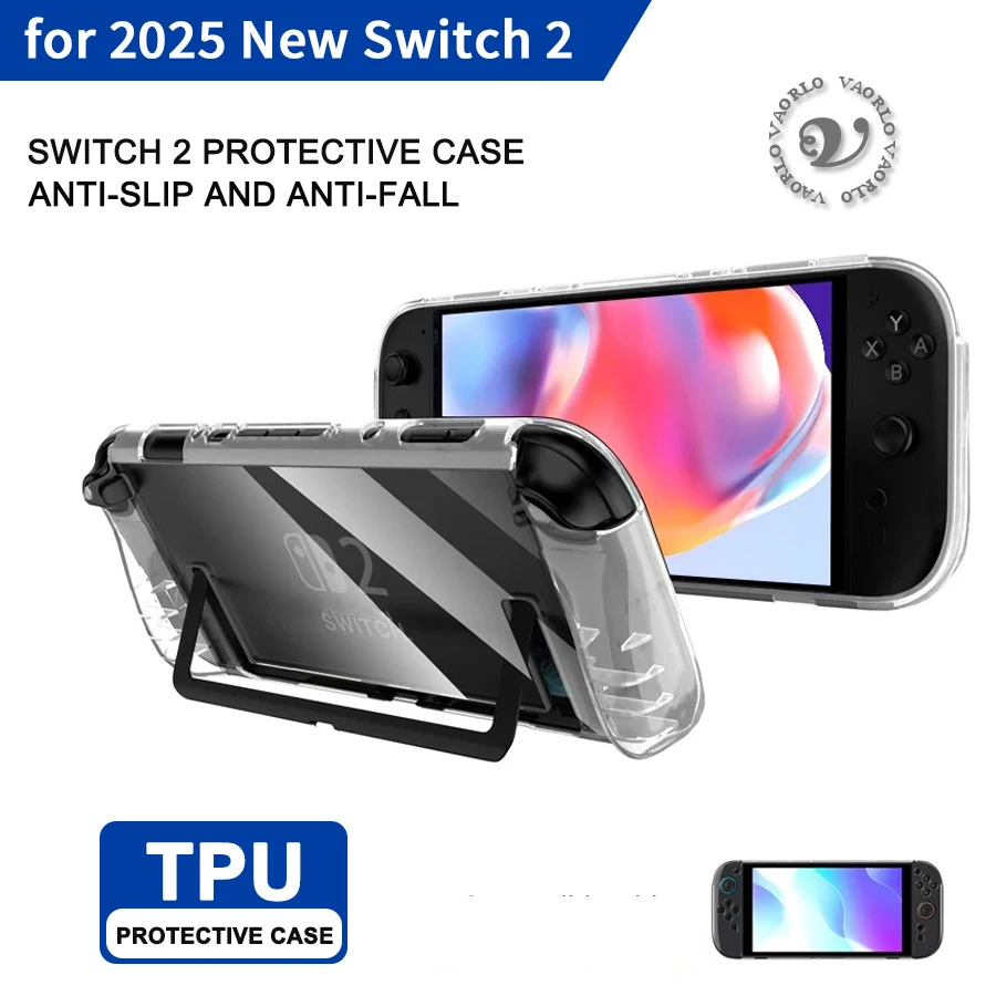 Transparent TPU Case for Switch 2 Case Soft Clear Cover for Switch 2 2025 Gaming Accessories Shockproof Anti-fall Shell