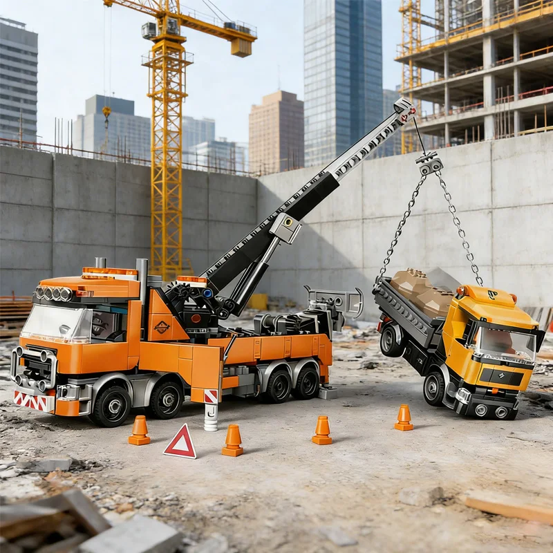 moc 60467 Set di blocchi di costruzione modello di camion gru a torre pesante serie City, regalo di Natale e Halloween