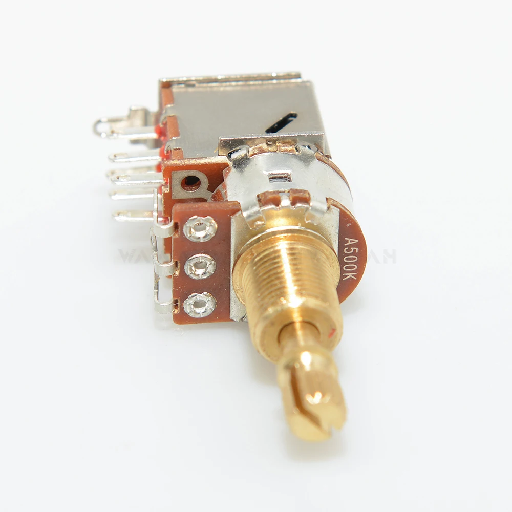 1pcs Guitar Push Pull Potentiometers Brass Long Split Shaft 18mm A250K B250K A500K B500K Control Pot Guitar Switch Guitar Parts