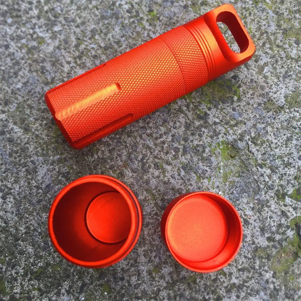 1Pcs Aluminum Alloy EDC Survival Kit Waterproof Seal Bottle Capsule/Pill Airtight Case Outdoor Capsule Holder Storage Container