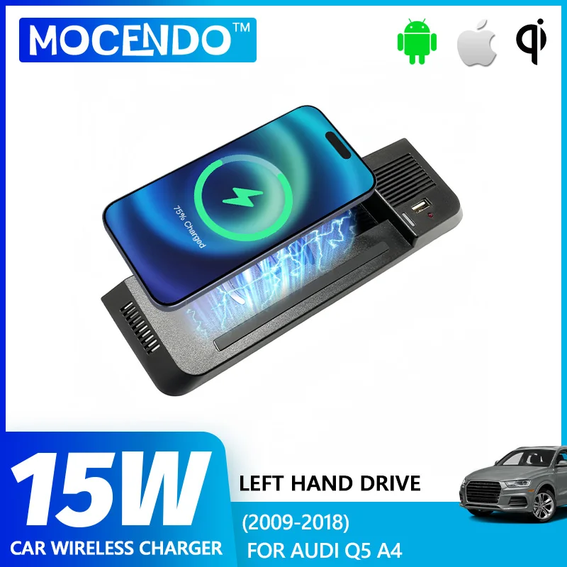 For Audi Q5 SQ5 A4 B8 B9 A4 Allroad A5 S5  accessories 15W Car wireless charger phone charger fast phone charger charging holder