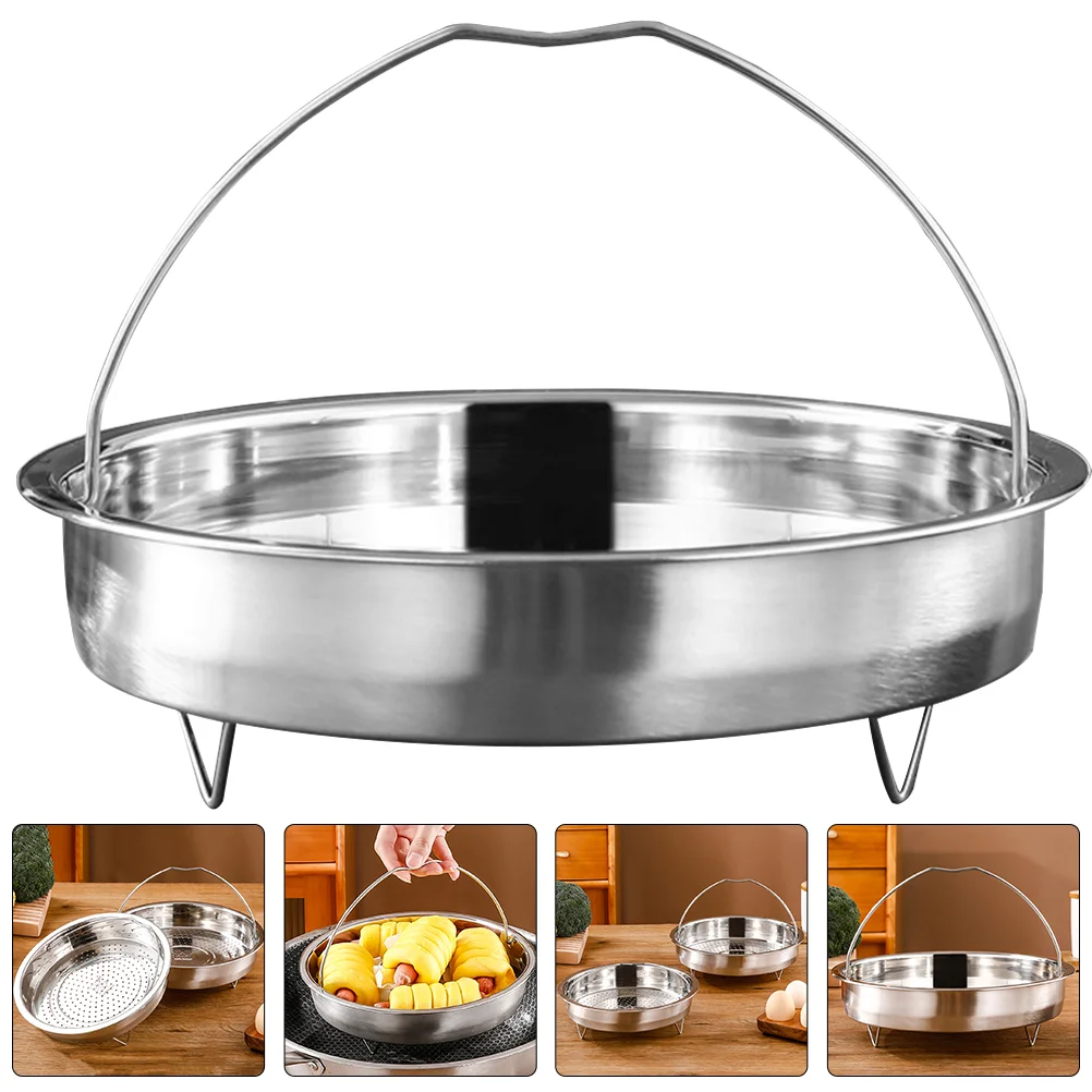 Tamales Grill Stainless Steel Steamer Egg Container Baby Steaming Basket Dumpling Instants Pot Replacement Silver Handheld