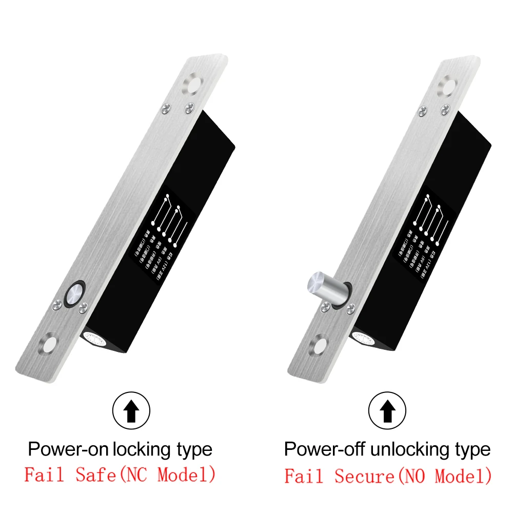 Electronic Bolt Lock DC 12V Mini Normally Open / Normally Closed Mode Access Control Electric Lock Storage Cabinet Door Locker