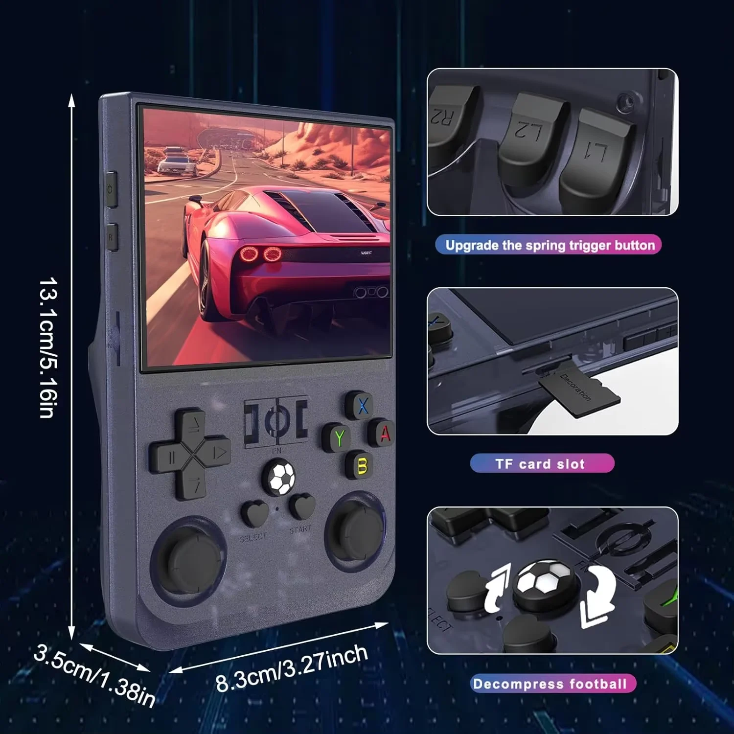 مفتوح المصدر R36 PRO ريترو وحدة تحكم ألعاب فيديو محمولة نظام لينكس 3.5 بوصة IPS شاشة محمولة جيب مشغل فيديو 128 جيجابايت ألعاب #6