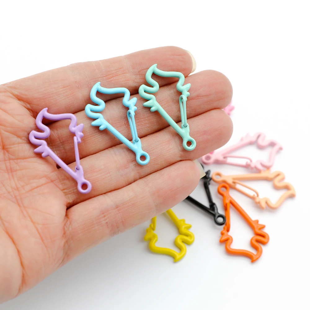 5Pcs Torches Shape Trigger Clips Buckles Spring Buckle Snap Hook Lobster Clasp Hooks Split Key Ring For Diy Keychain Accessories