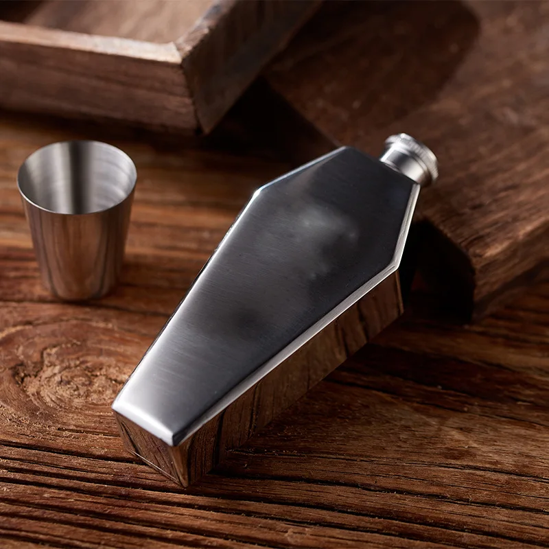 Creative Thickened Stainless Steel Metal Portable Jug 3.5oz 100ml Liquor Whiskey Bottle Flask