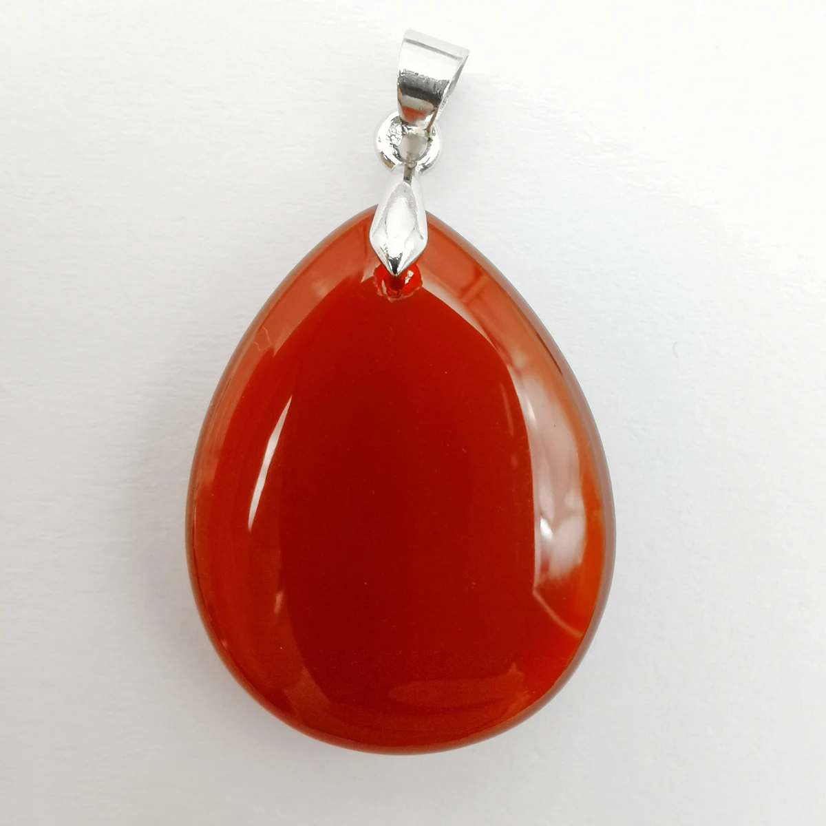 Natural Red Agate Stone Teardrop Pendant Lucky Jewelry S401