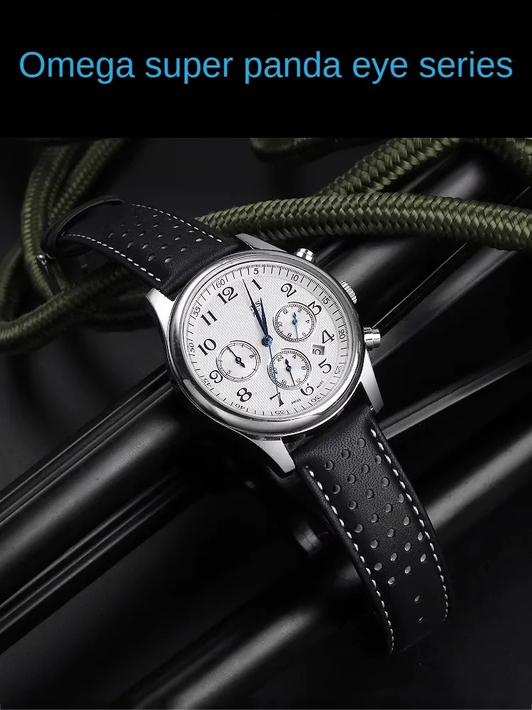 

Soft leather watch strap compatible with Super Ba 311.32.40 Panda Eye CK2998 Moon Man