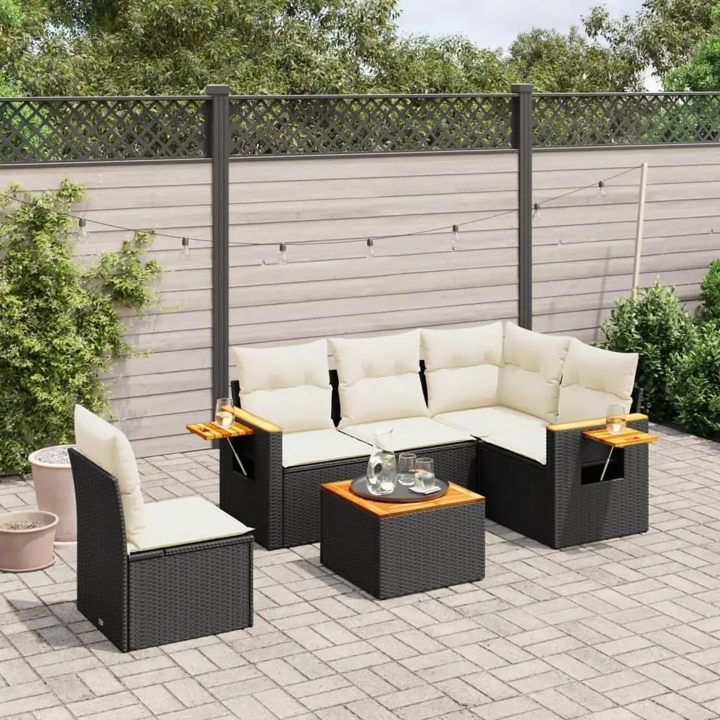 

Modern Garden Sofa Set Black and Cream