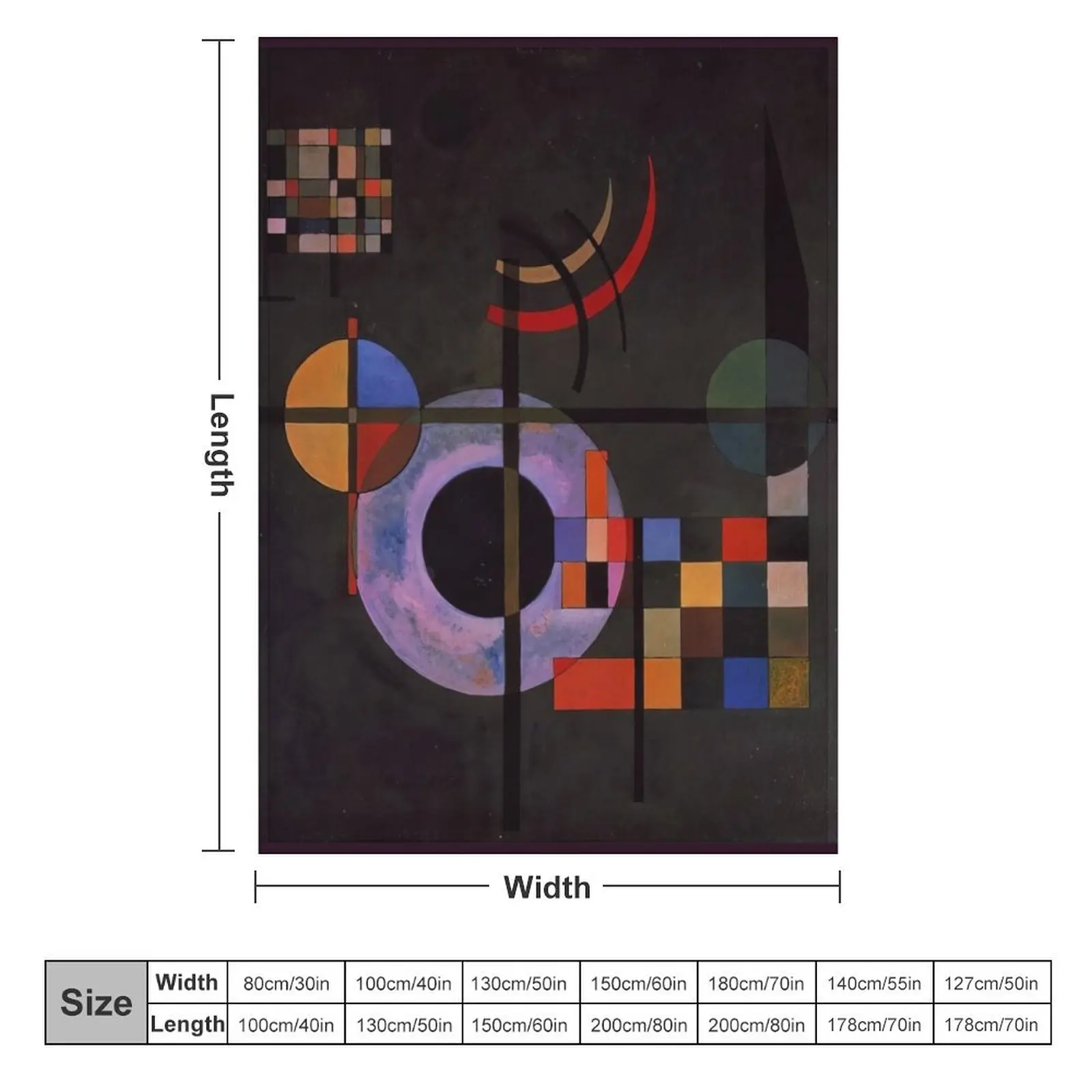 Wassily Kandisky Counter Weights (Gegengewichte) - abstract art Throw Blanket Flannel Fabric Polar wednesday Blankets