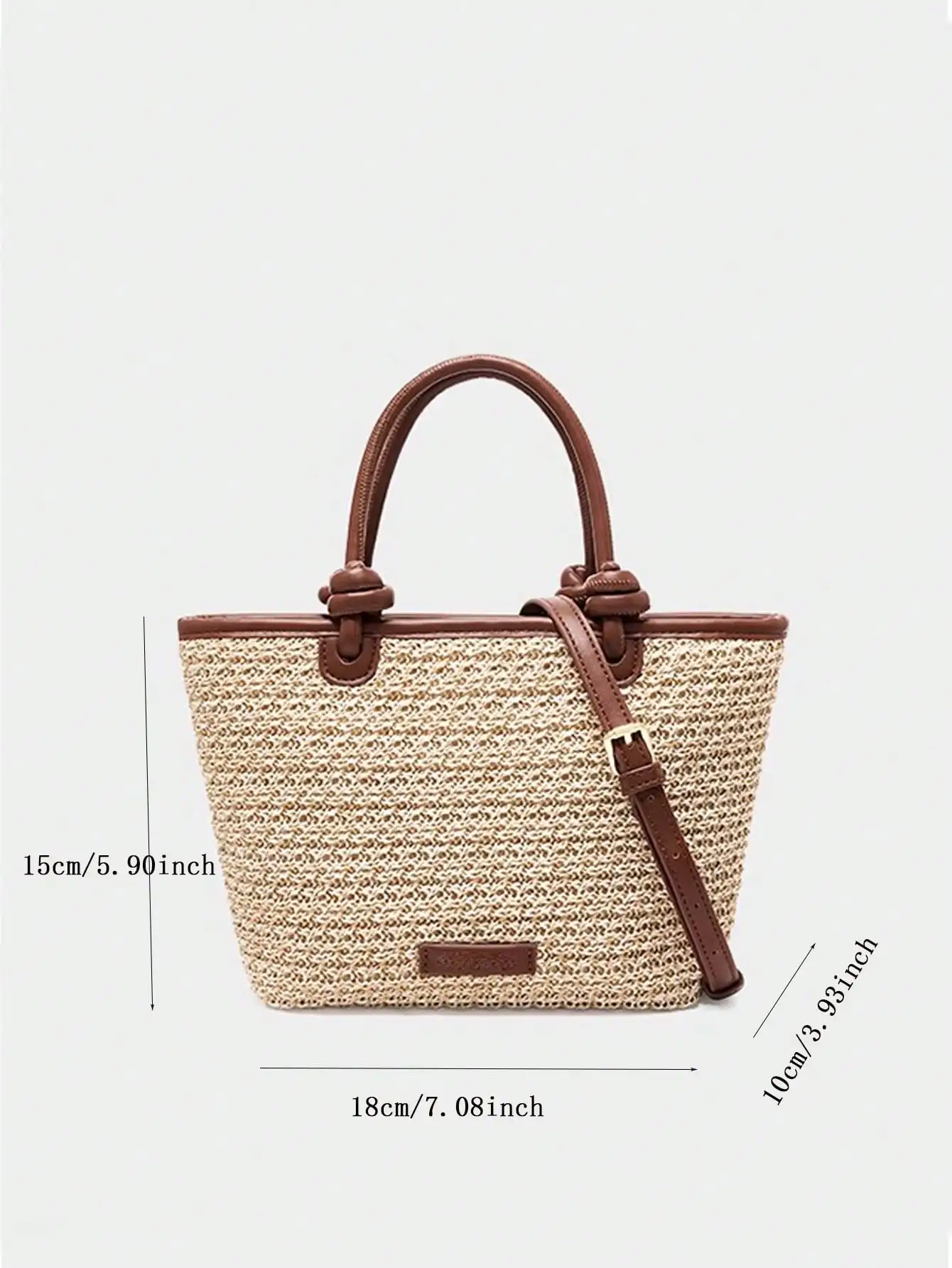 Vacation Beach Style Grass Woven Bag Handheld Crossbody Bag 2024 New Western Style Rope Knot Vegetable Basket Bag Woven Bag