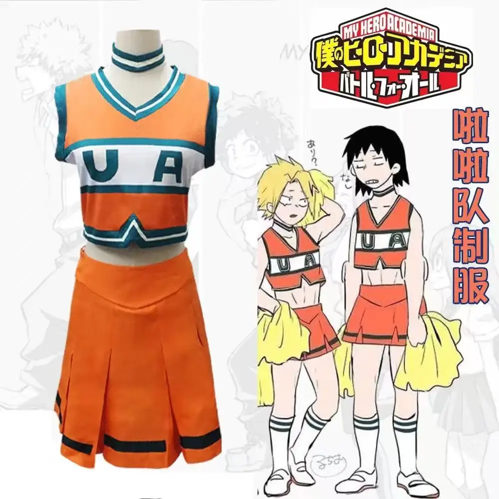 

Anime My Hero Academia Cheerleaders Uniform Ochako Tsuyu Bnha Cheer Cosplay Costume Girls Skirts Halloween Carnival Costumes