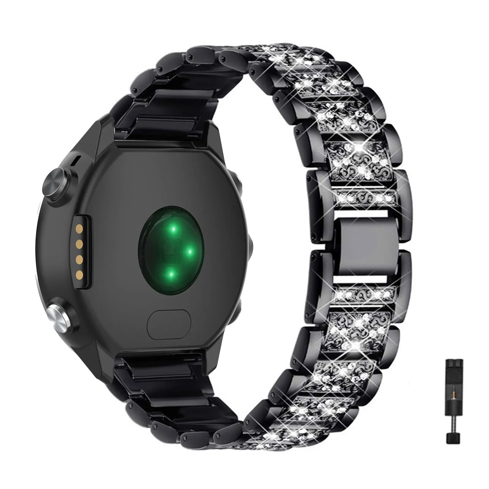 

Алмазные ремешки для Garmin Forerunner 55/245/245 Music/645/645 Music/165/165 Music/158/185, блестящий металлический ремешок для женщин