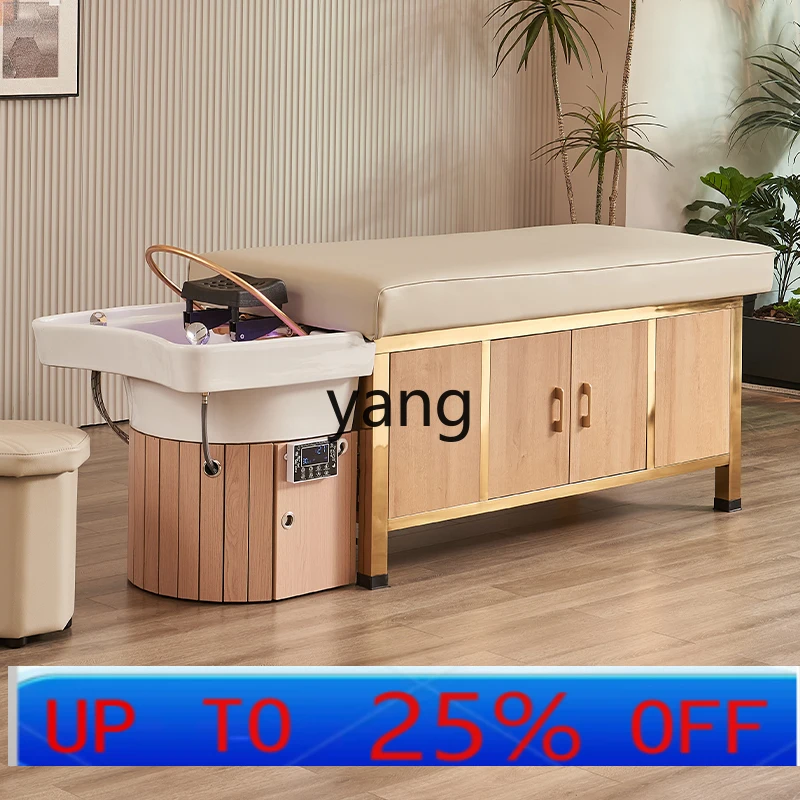 

LTT solid wood shampoo bed barber shop special bed water circulation massage push